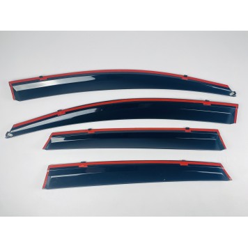 Дефлекторы окон Honda CR-V 2012-2017 с нерж. хром полоской-1